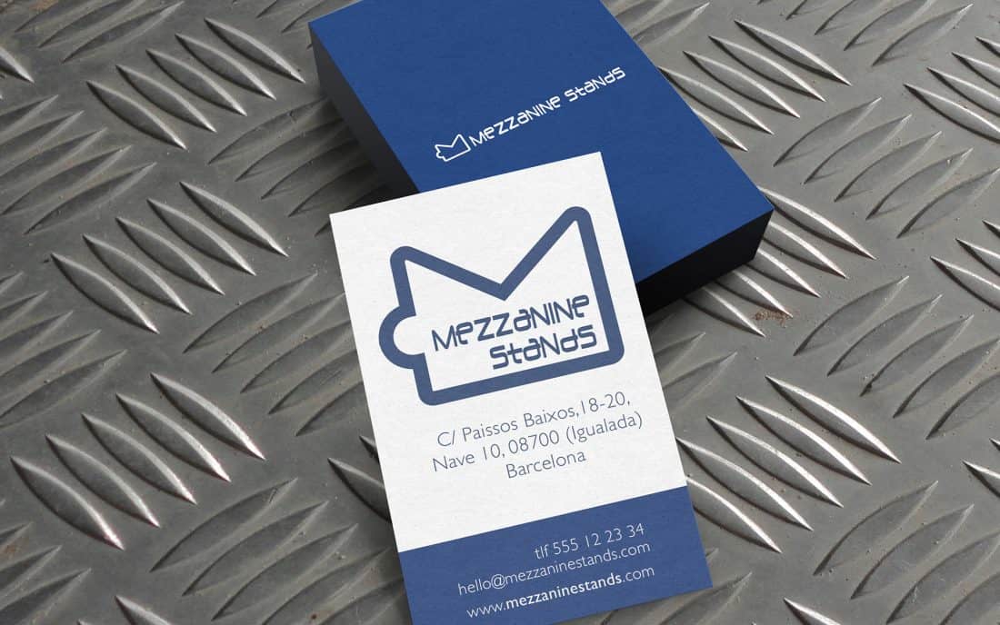 Mezzanine Stands Branding Tarjetas de empresa 01 by Mazzima Agencia Creativa. Branding, Publicidad, Comunicación y Marketing.