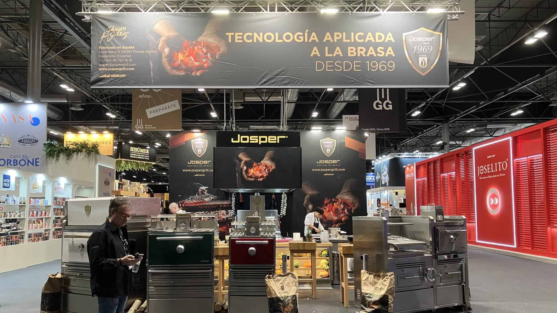 High-quality Josper grills at a barbecue exhibition, showcasing professional grilling equipment since 1969.